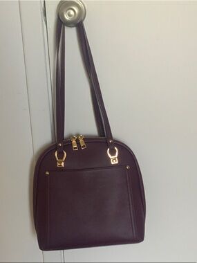 Miztique Deep Brown Shoulder Bag with Gold Hardware